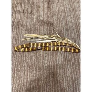 Boho‎ Wood Beaded Belt with Raffia Tie Waist Belt for Women